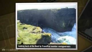 preview picture of video 'Cliffs, Cairns, and Yeats Rovingwerners's photos around Drumcliff, Ireland (yeats on doors)'