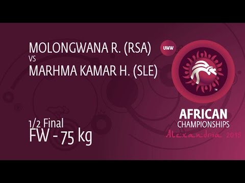 1/2 FW - 75 kg: R. MOLONGWANA (RSA) df. H. MARHMA KAMAR (SLE) by FALL, 8-3