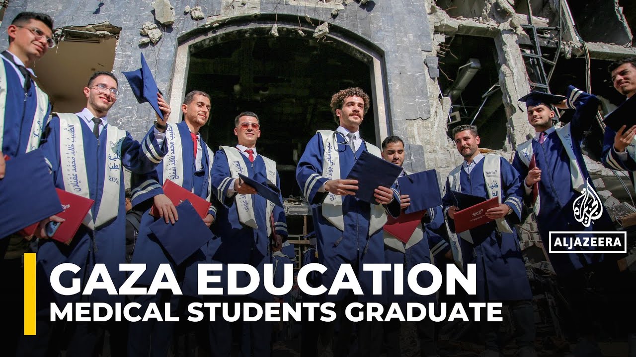 Palestinian medical students graduate in ruins of Gaza’s destroyed al-Shifa Hospital