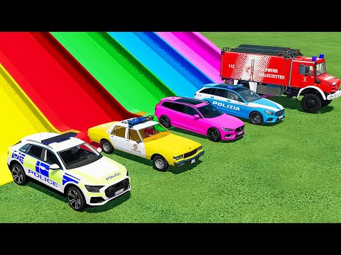 AUDI Q8, CHEVROLET, VOLVO, MERCEDES, FIRE DEPARTMENT TRANSPORTING WITH MAN TRUCKS! Farming Simulator