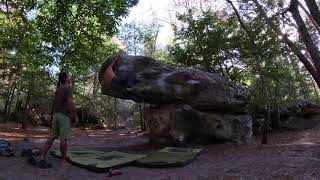 Video thumbnail of Yoga, 7a (sit). Fontainebleau