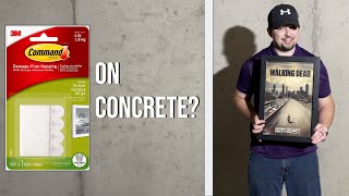 Hanging a Picture Without Hooks, Holes or Nails - Using 3M Command Strips on Concrete