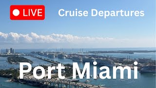 🔴 LIVE: 8 Mega Ships Leaving Miami for New Year's Eve! 🥂 Norwegian Aqua, Symphony of the Seas & More