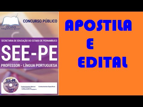 Edital e Apostila Concurso SEE PE 2016: Professor de Portugues