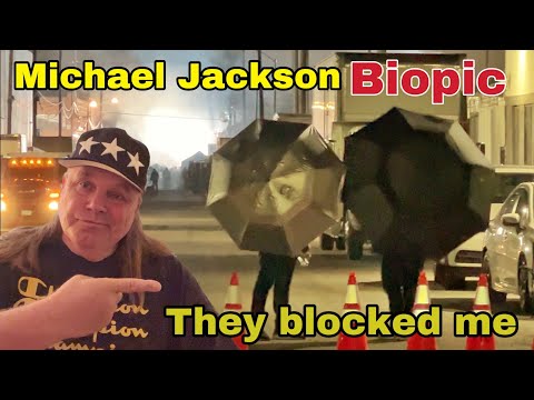 Trying to film Michael Jackson Biopic ,Security blocked me with umbrellas Thriller location