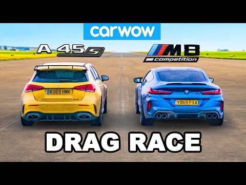 BMW M8 v AMG A45S - DRAG RACE *2WD mode vs AWD*