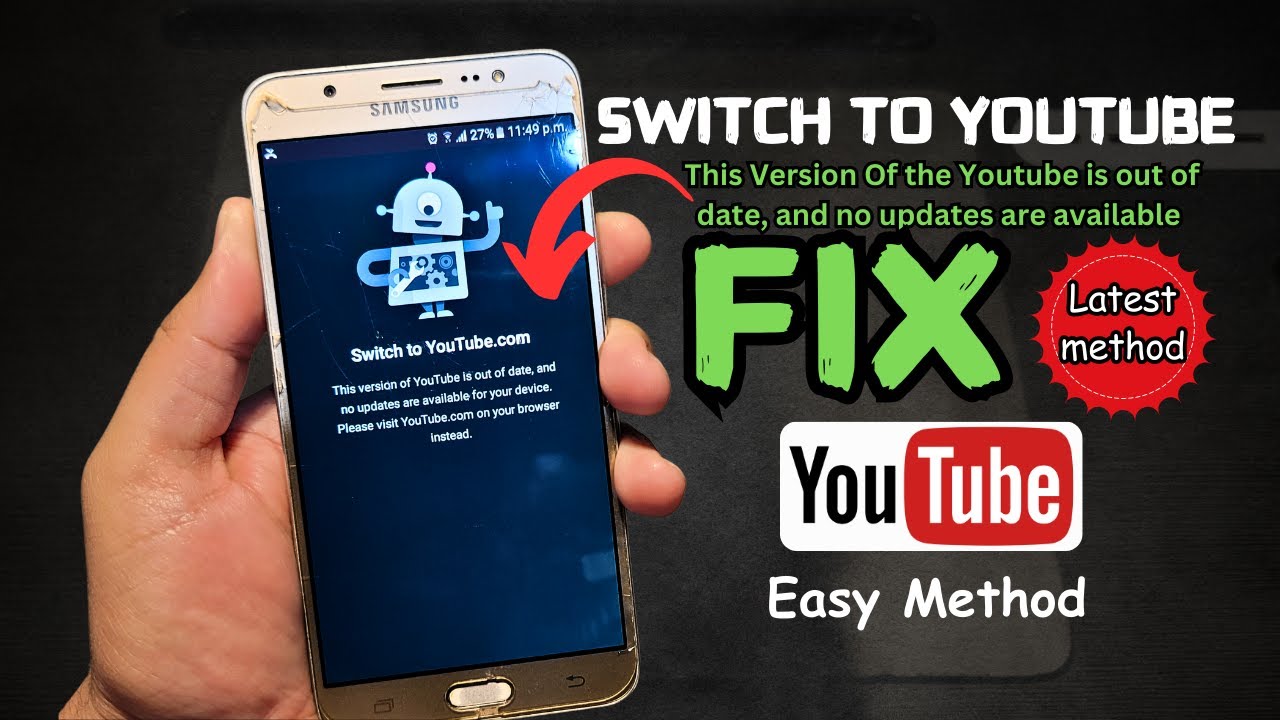 How to Fix Switch to YouTube.com Problem | YouTube App Issue | This Version is Out | Latest Method