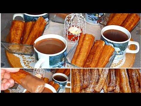 تشورو بصوص الشكولاتة / Receta de churros y chocolate caliente