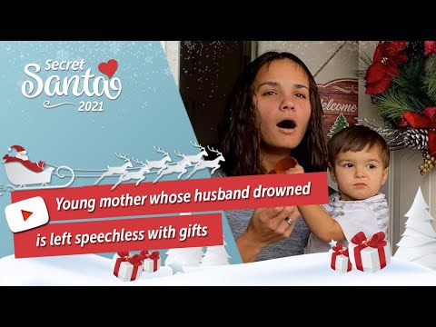 Young mother whose husband recently drowned is left speechless with gifts from Secret Santa
