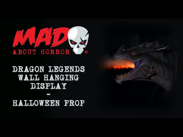 Vídeo relacionado con Wscwl Cabeza de dragón montada en la pared - Arte de pared de dragón con cabeza de dragón - Arte de pared de fantasía espeluznante con ojos de luz LED, decoración de Halloween para oficinas