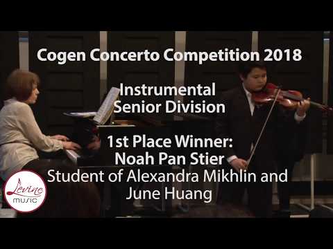 Cogen Concerto Competition Winner 2018 - Noah Pan Stier