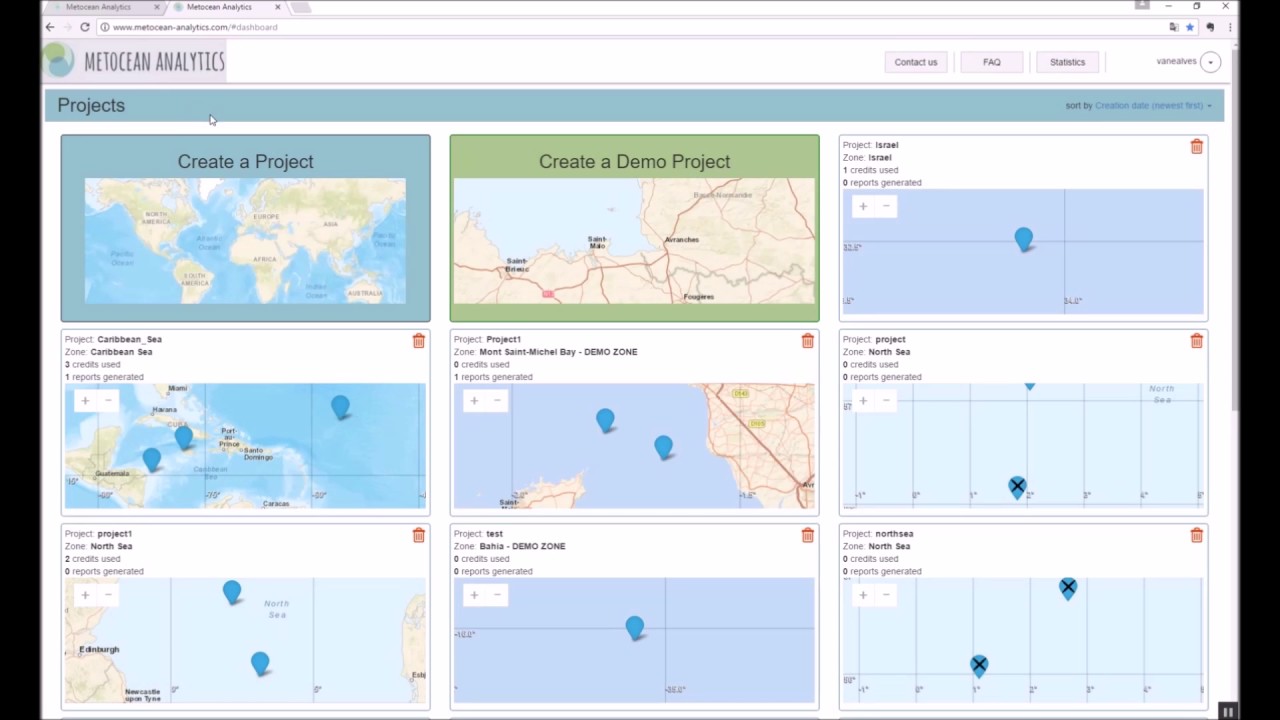 Metocean Analytics®: The interface