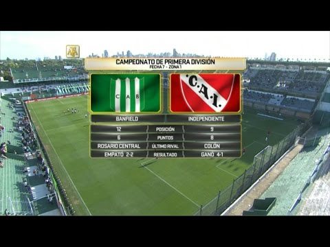 Banfield- Independiente. Fecha 7. Campeonato de primera división 2016.