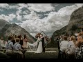 Banff Wedding at Tunnel Mountain Reservoir with bride and groom who dance down the aisle