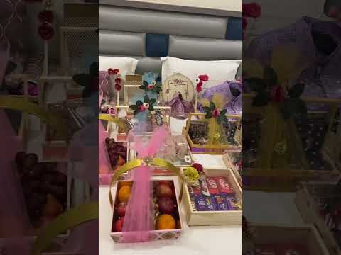 Engagement / Sagai gift decor ideas 🎁 #giftbaskets #giftpackingideas #engagement #couplegift