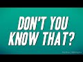 Luther Vandross Don T You Know That Lyrics