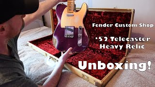 Video thumbnail for UNBOXING a STUNNING - Custom Shop Fender Telecaster '52 Heavy Relic in Purple Metallic!! 😁👍 by Tony Emery