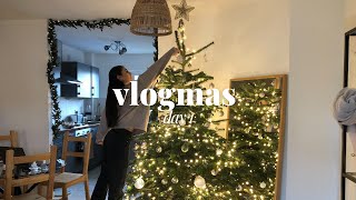 Vlogmas Day 1 | picking & decorating our christmas tree, advent calendars & garlands
