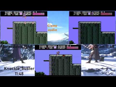 MisterAves, Knuckle Buster, and Ohon Ninja Gaiden Speedrun comparison (11:48 times)