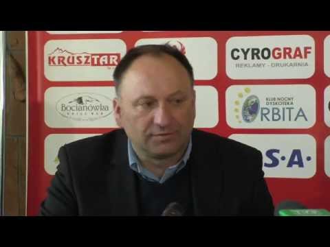 Konferencja prasowa po meczu Siarka Tarnobrzeg - Zagłębie Sosnowiec 1:2 (1:1), 18.04.2015