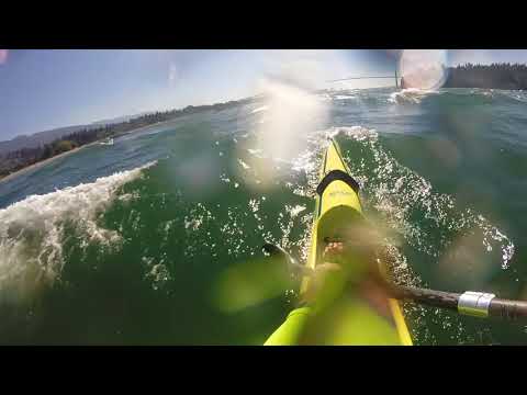Vancouver Teaching downwind  surfski on a tide race