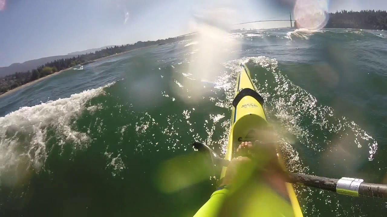 Vancouver Teaching downwind  surfski on a tide race
