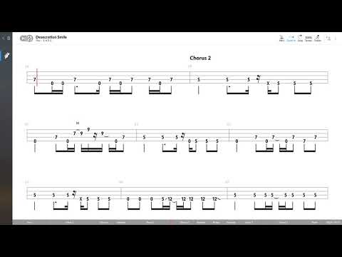 Red Hot Chili Peppers - Desecration Smile (BASS TAB PLAY ALONG)