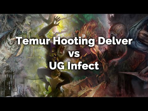 MTG Modern: Temur Hooting Delver vs UG Infect - Magic: The Gathering gameplay on Xmage