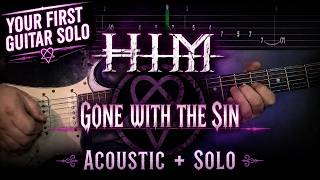 HIM Gone With The Sin Acoustic Guitar Lesson + Solo Tabs| How to Play