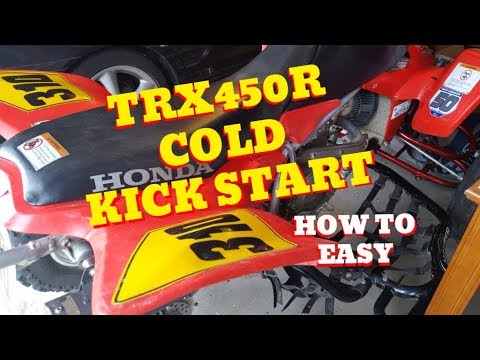 How to cold KICK start a Honda TRX450R easy, plus, storage tips!!