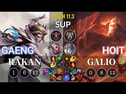 DFM Gaeng Rakan vs Hoit Galio Sup - KR Patch 11.3