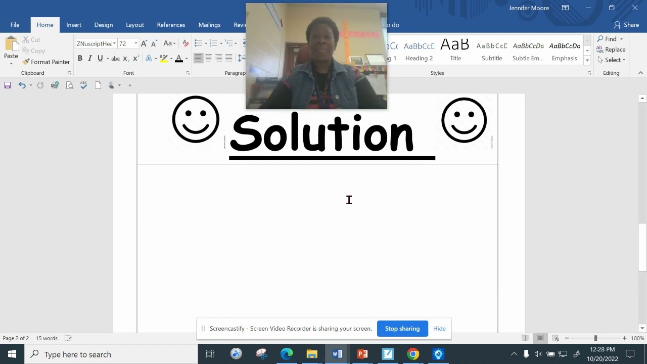 Classroom Management: Think Sheet