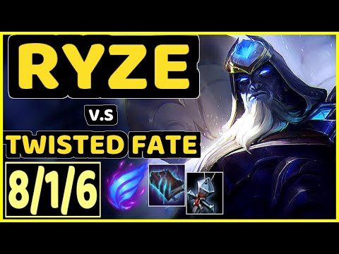 LVSYAN (RYZE) vs TWISTED FATE - 8/1/6 KDA MID CHALLENGER GAMEPLAY - EUW