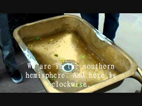 Water rotation in the southern & northern hemispheres