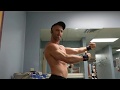 7 day cutting physique update -posing and flexing after my workout