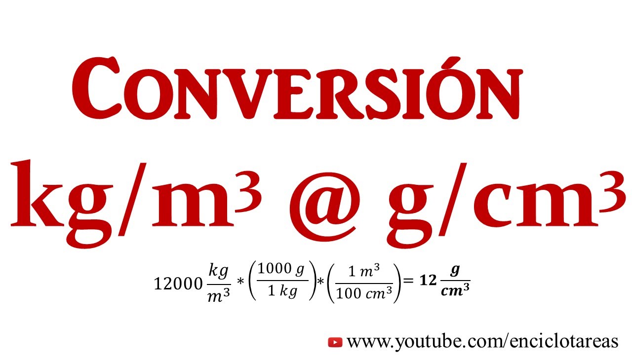 Convertir kg/m3 a g/cm3