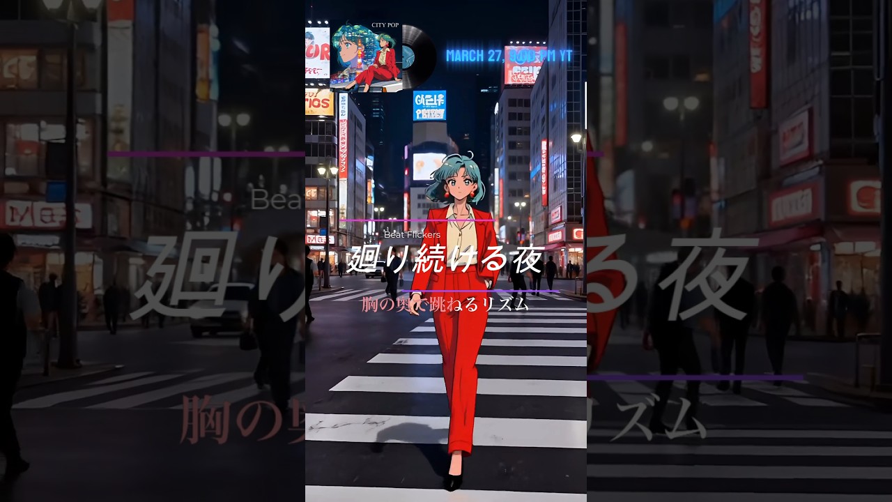 「廻り続ける夜」3月27日21:00プレミア公開!! Beat Flickers  #80s #citypop #90s #シティポップ #tokyo