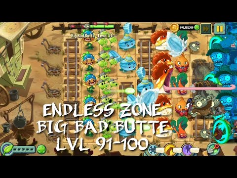 Plants vs Zombies 2 - Wild West | Endless Zone All Max Level Plants Test Level 91 - 100