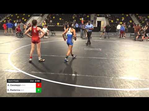 94 Lbs Semifinal - Angelina Cassioppi, Hononegah Wrestling Club Vs Erica Pastoriza, Arizona Girls