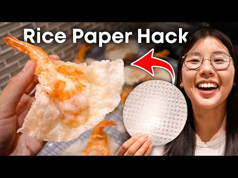 2-Ingredient Rice Paper Shrimp Chips 🍤 (TikTok Crispy Snack HACK)
