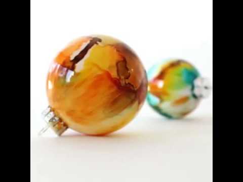 Easy Alcohol Ink Glass Ornaments