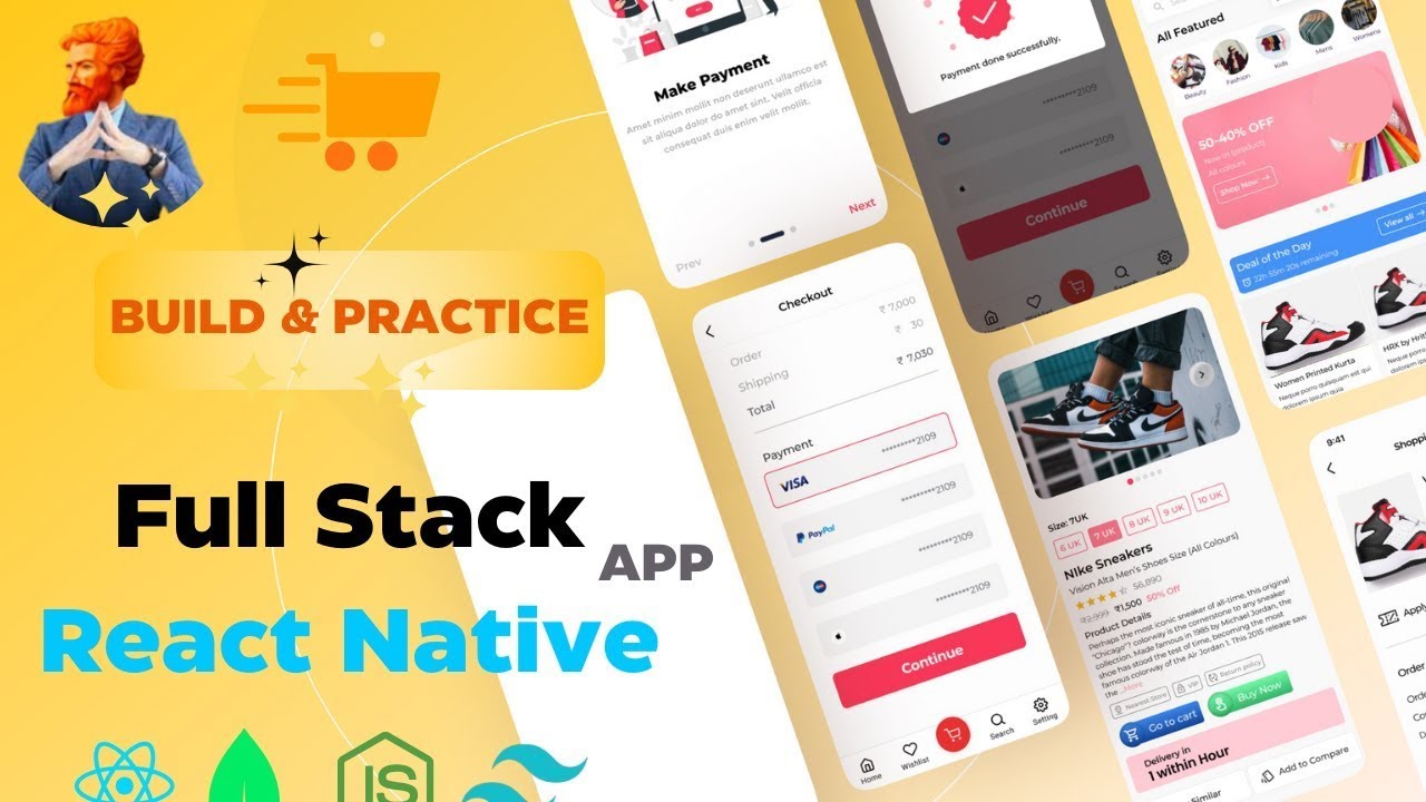 Build A Full Stack React Native E-commerce App in 1 video (2024) | Node.js | MongoDB & more | 🤐