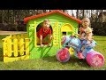 Diana And Roma Pretend Play With PlayHouse For Children