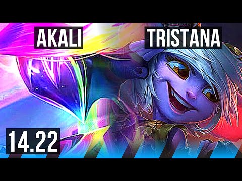 AKALI vs TRISTANA (MID) | Godlike | KR Master | 14.22