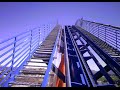 Scream Floorless Roller Coaster Onboard Front POV Complete Ride Six Flags Magic Mountain Theme Park
