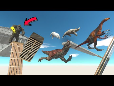 Escape from Kong on the Broken Bridge | Who Can Survive? - Animal Revolt Battle Simulator
