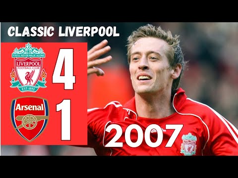 Liverpool vs Arsenal 4 -1 2007 | Peter Crouch's perfect hat-trick | Right , Left Foot and Header