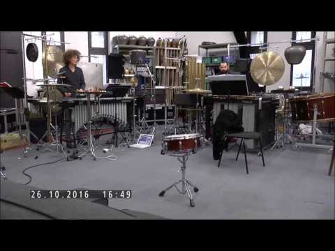 Les Percussions de Strasbourg in prova  per "Burning Bright" di Hugues Dufourt