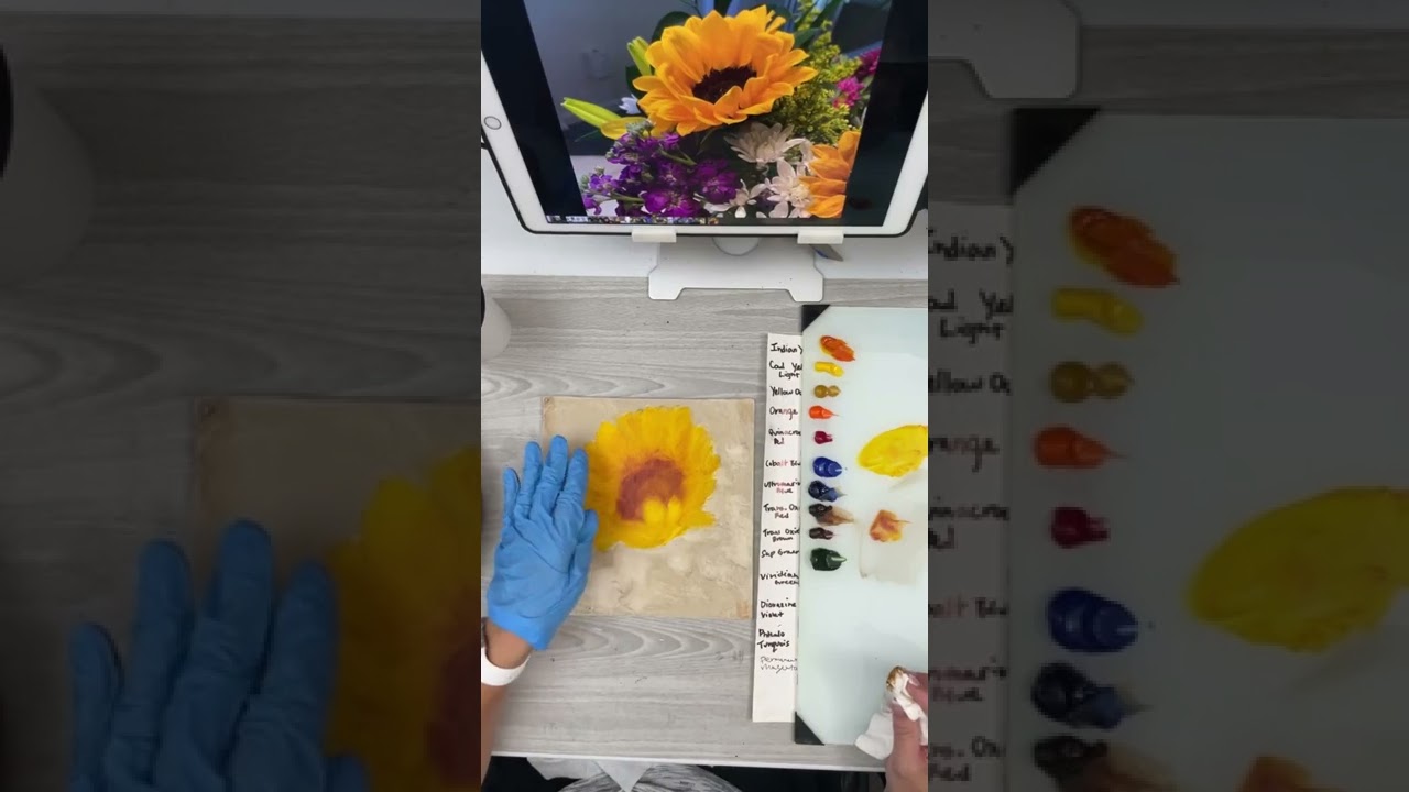 How to paint a sunflower in oil