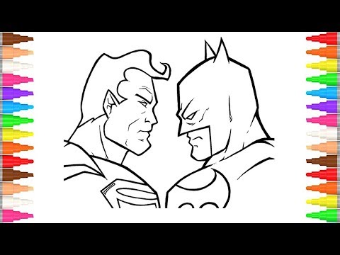 BATMAN vs SUPERMAN Superheroes Coloring Pages | Drawing and Coloring DC Superheroes | Justice League